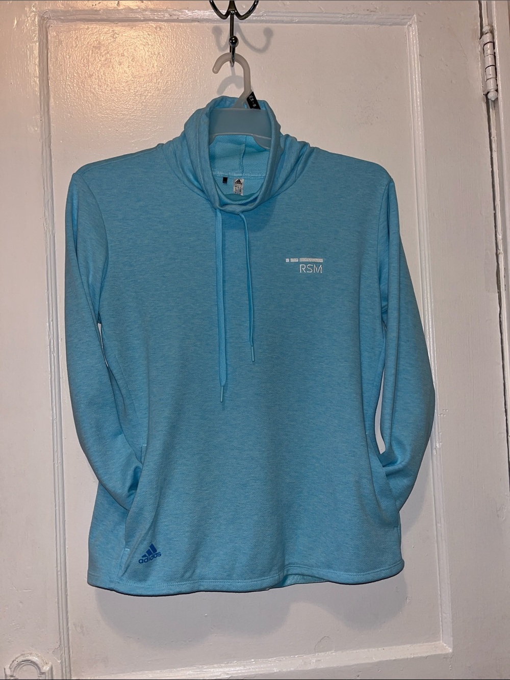 adidas Light Blue Cowl Neck Pullover Sweater